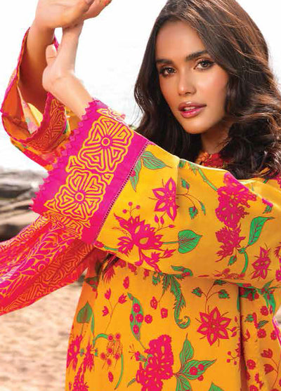 Al Karam Printed Lawn Suits Unstitched 3 Piece AK23SSL SS-29-2-23-Yellow - Summer Collection