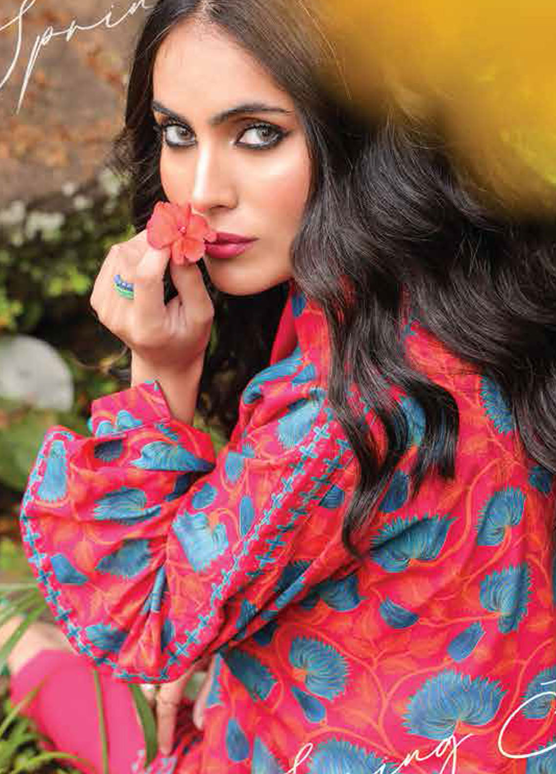 Al Karam Printed Lawn Suits Unstitched 2 Piece AK23SSL SS-40-2-23-Red - Summer Collection