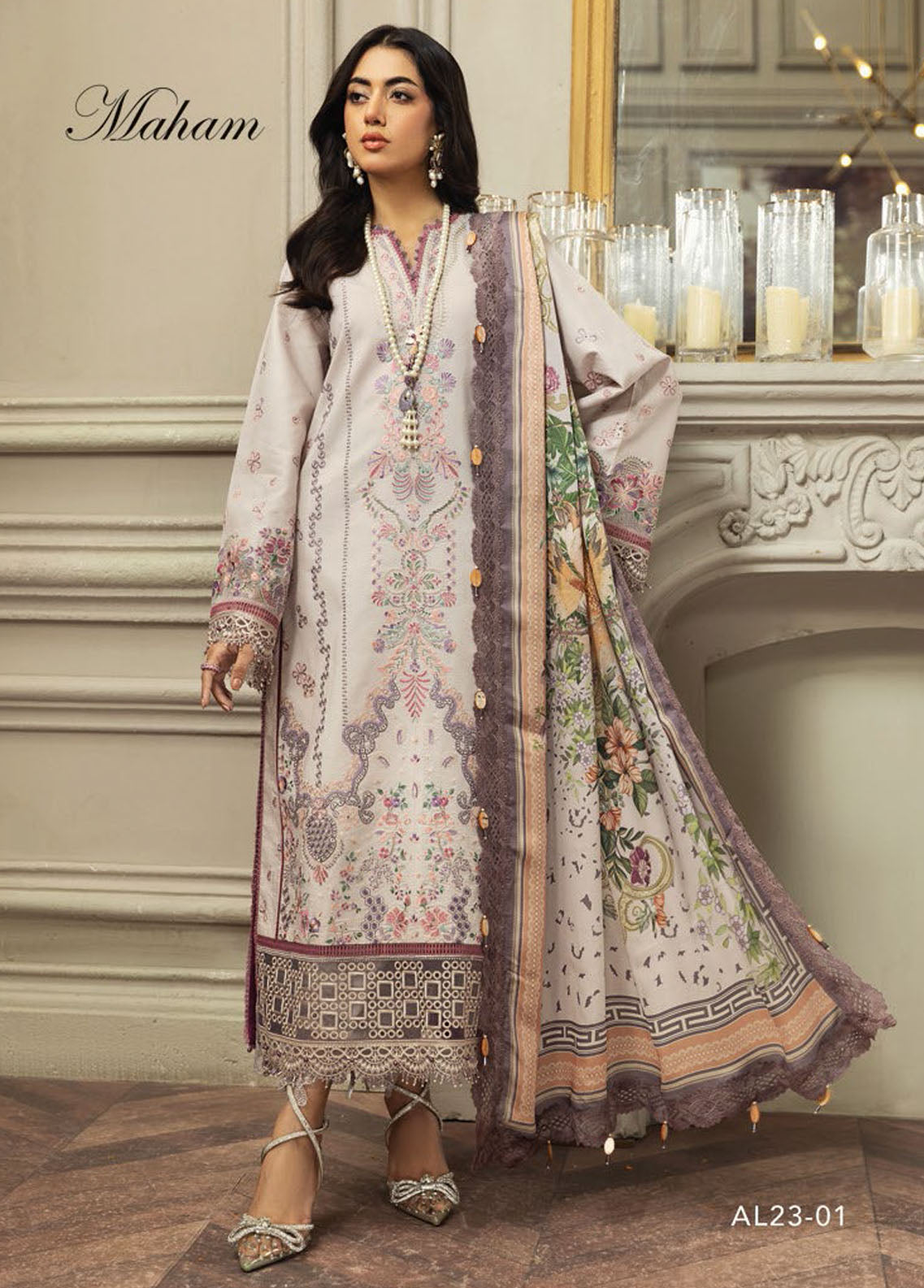 Anaya By Kiran Chaudhry Eid Festive Lawn Collection 2023 AL23-01-Maham