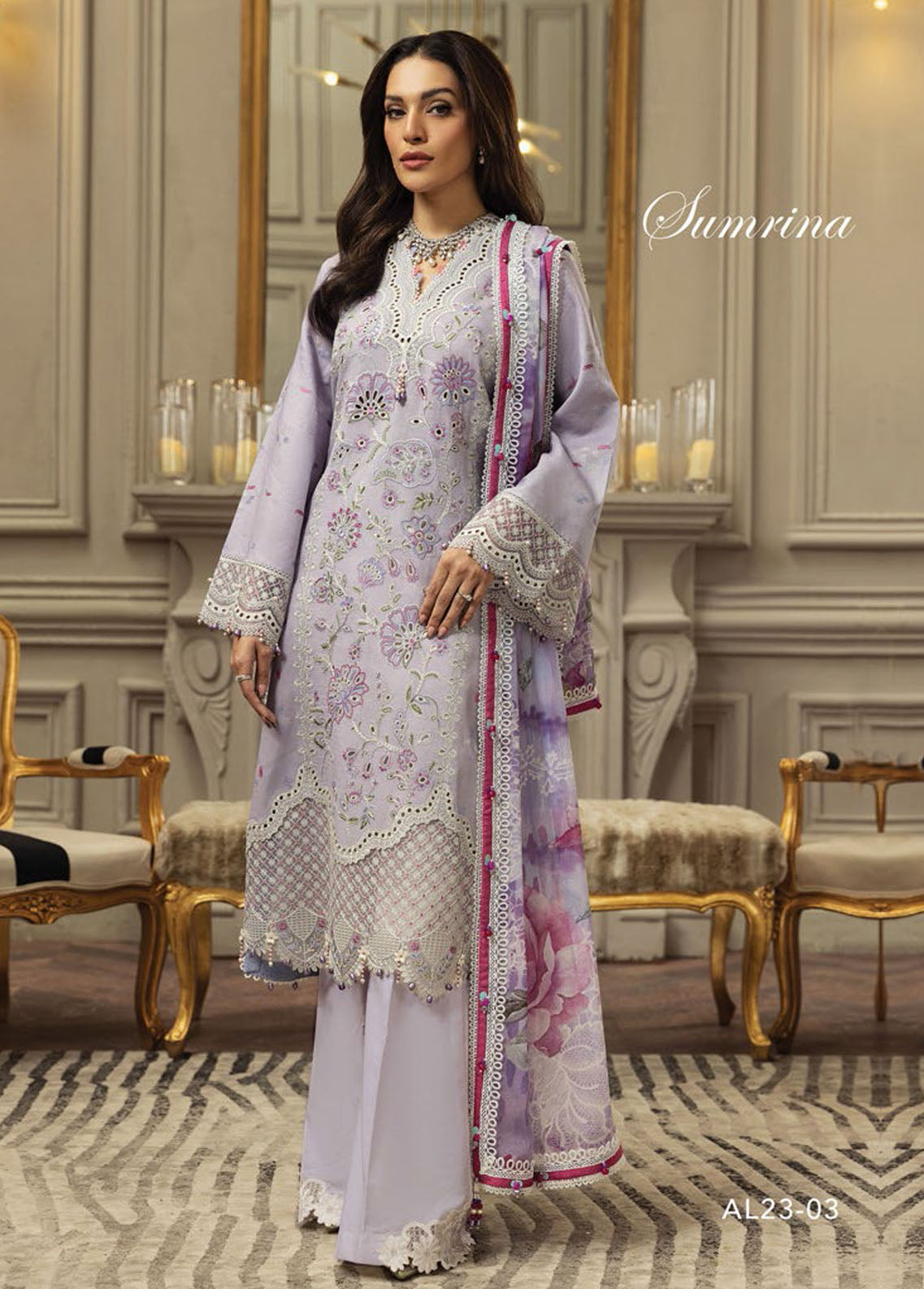 Anaya By Kiran Chaudhry Eid Festive Lawn Collection 2023 AL23-03-Sumrina