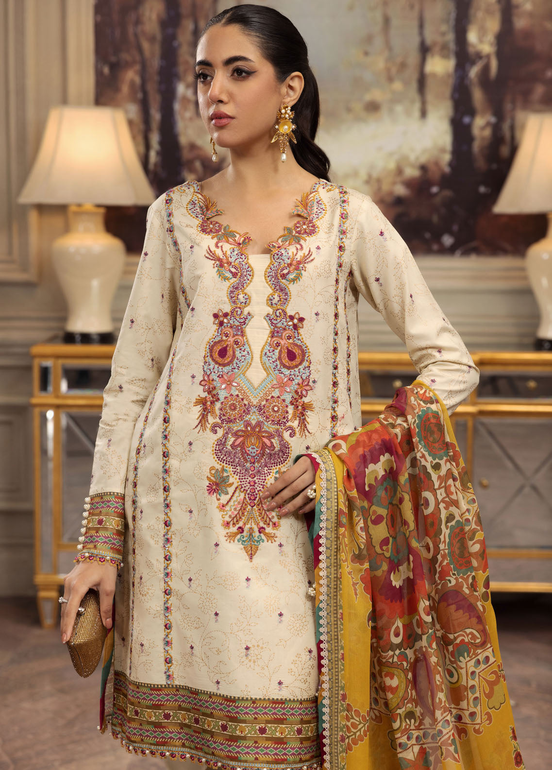 Anaya By Kiran Chaudhry Eid Festive Lawn Collection 2023 AL23-18-Yana