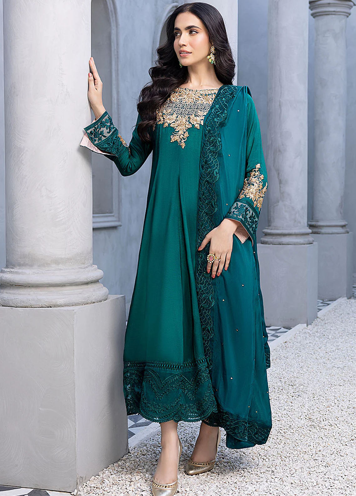 Azure Luxury Pret Silk 3 Piece Dress Ornate Dreams ODVG322