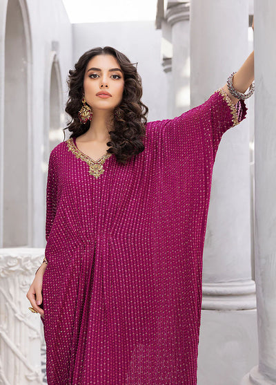 Azure Luxury Pret Chiffon Kaftan Fuchsia Glam FGVG325