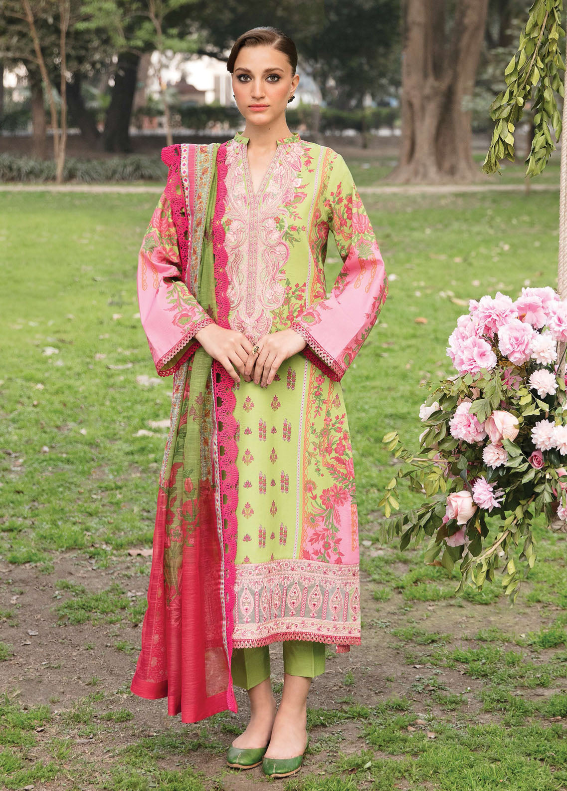 Bahaar By Ayzel Lawn Collection 2023 AZL-23-V1-08 Gulmohar