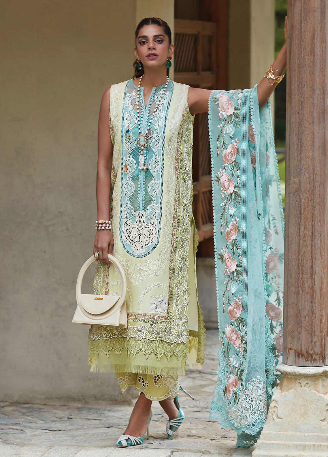 Crimson Luxury Lawn Collection 2023 by Saira Shakira 6A Lime