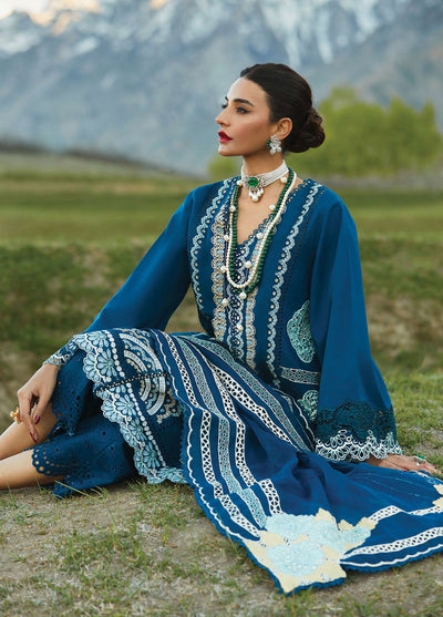 Crimson Luxury Lawn Collection 2023 by Saira Shakira 7A Cobalt Blue