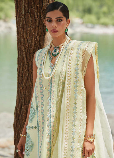 Crimson Luxury Lawn Collection 2023 by Saira Shakira 7B Lemon