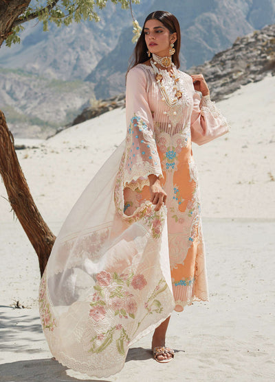 Crimson Luxury Lawn Collection 2023 by Saira Shakira 8B Chai Pink