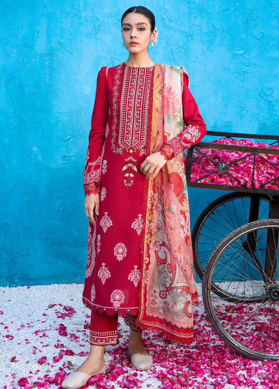 Dastaan By Seran Festive Unstitched Lawn Collection 2023 D-06 Tehzeeb