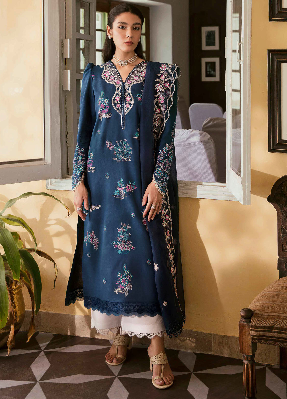 Dastaan By Seran Festive Unstitched Lawn Collection 2023 D-08 Roshanara