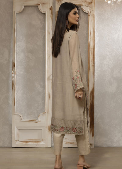 Dhanak Luxury Pret Khaadi Net Shirt DA-1663 BEIGE