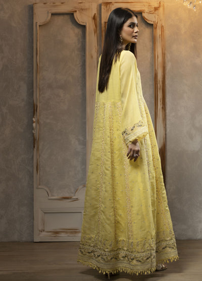 Dhanak Luxury Pret Khaadi Net Shirt DA-1708 YELLOW