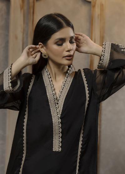 Dhanak Luxury Pret Organza Shirt DA-1740 BLACK