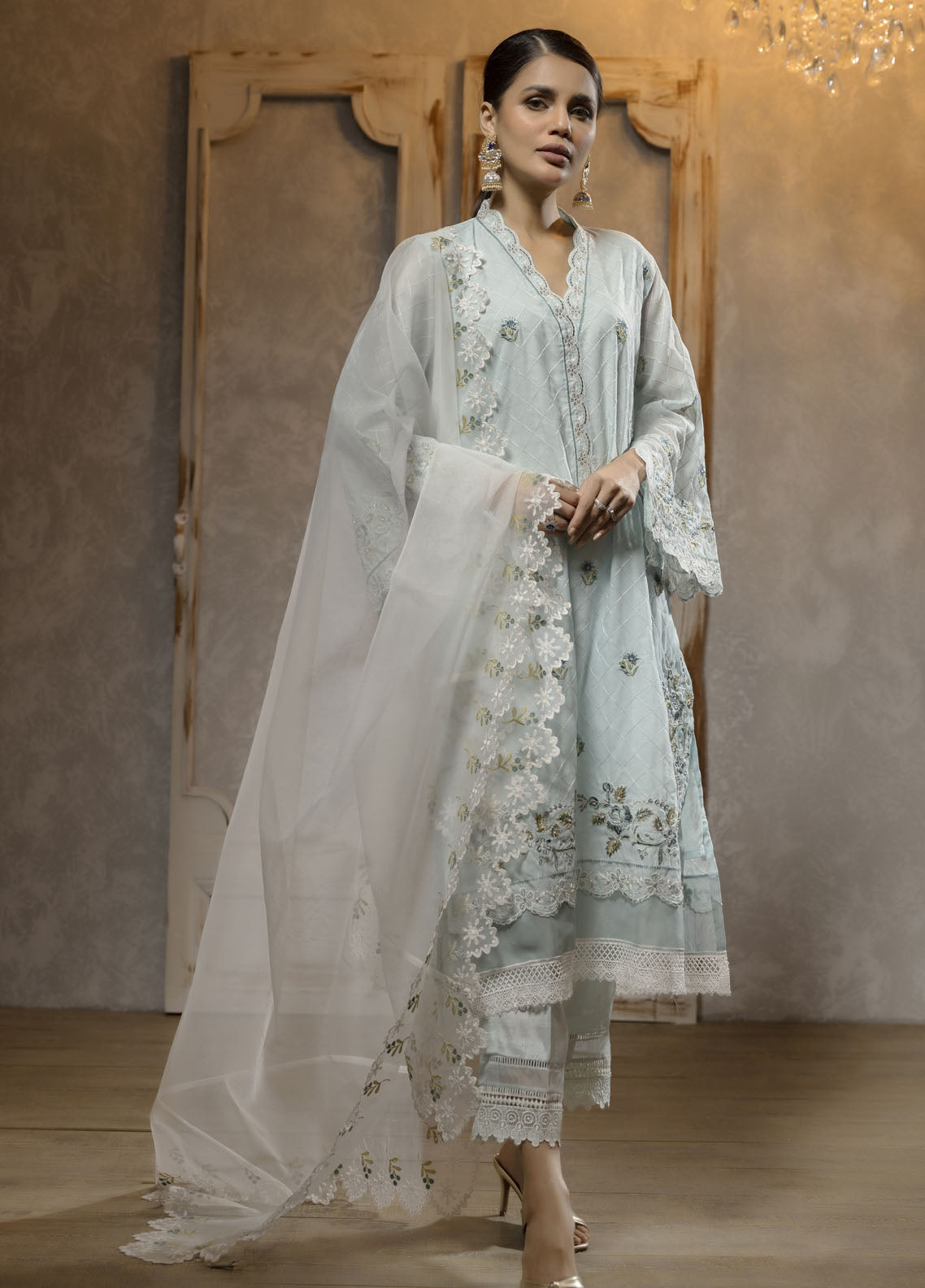 Dhanak Luxury Pret Munar 2 Piece Suit DA-2065 SKY BLUE