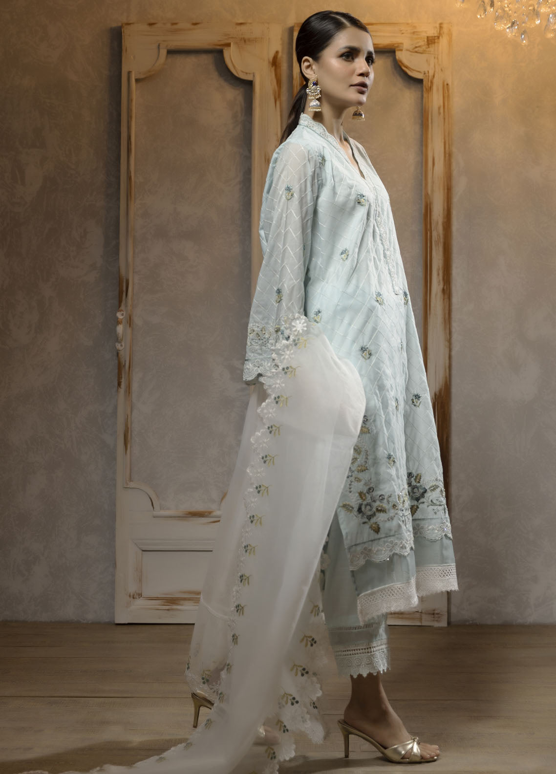 Dhanak Luxury Pret Munar 2 Piece Suit DA-2065 SKY BLUE