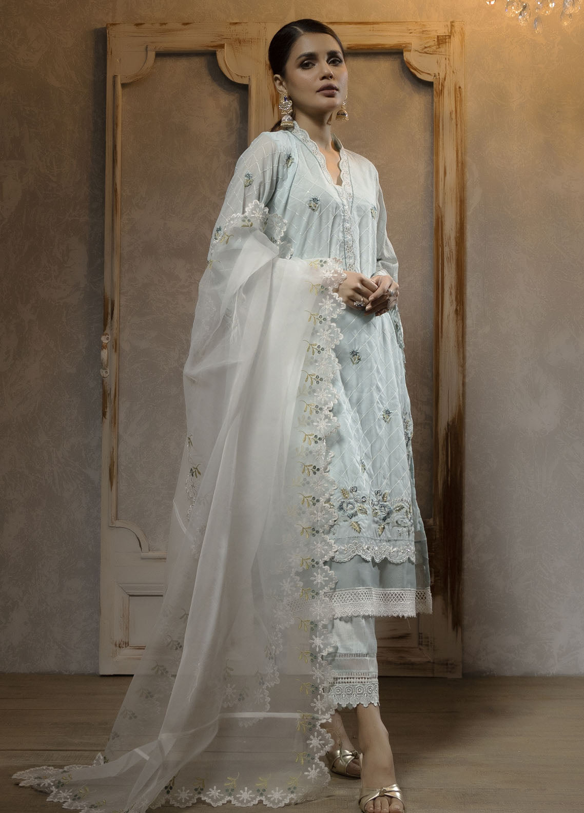 Dhanak Luxury Pret Munar 2 Piece Suit DA-2065 SKY BLUE