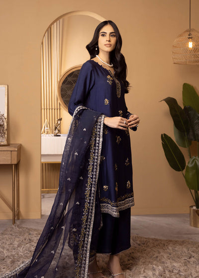 Dhanak Luxury Pret Cotton Silk 2 Piece Suit DA-2118 NAVY BLUE