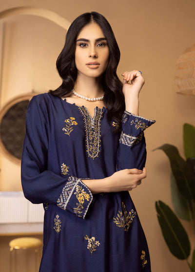 Dhanak Luxury Pret Cotton Silk 2 Piece Suit DA-2118 NAVY BLUE