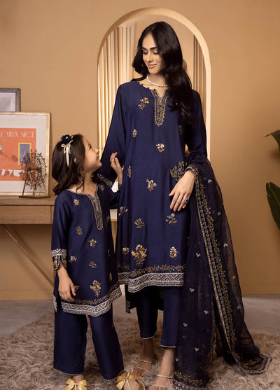 Dhanak Luxury Pret Cotton Silk 2 Piece Suit DA-2118 NAVY BLUE