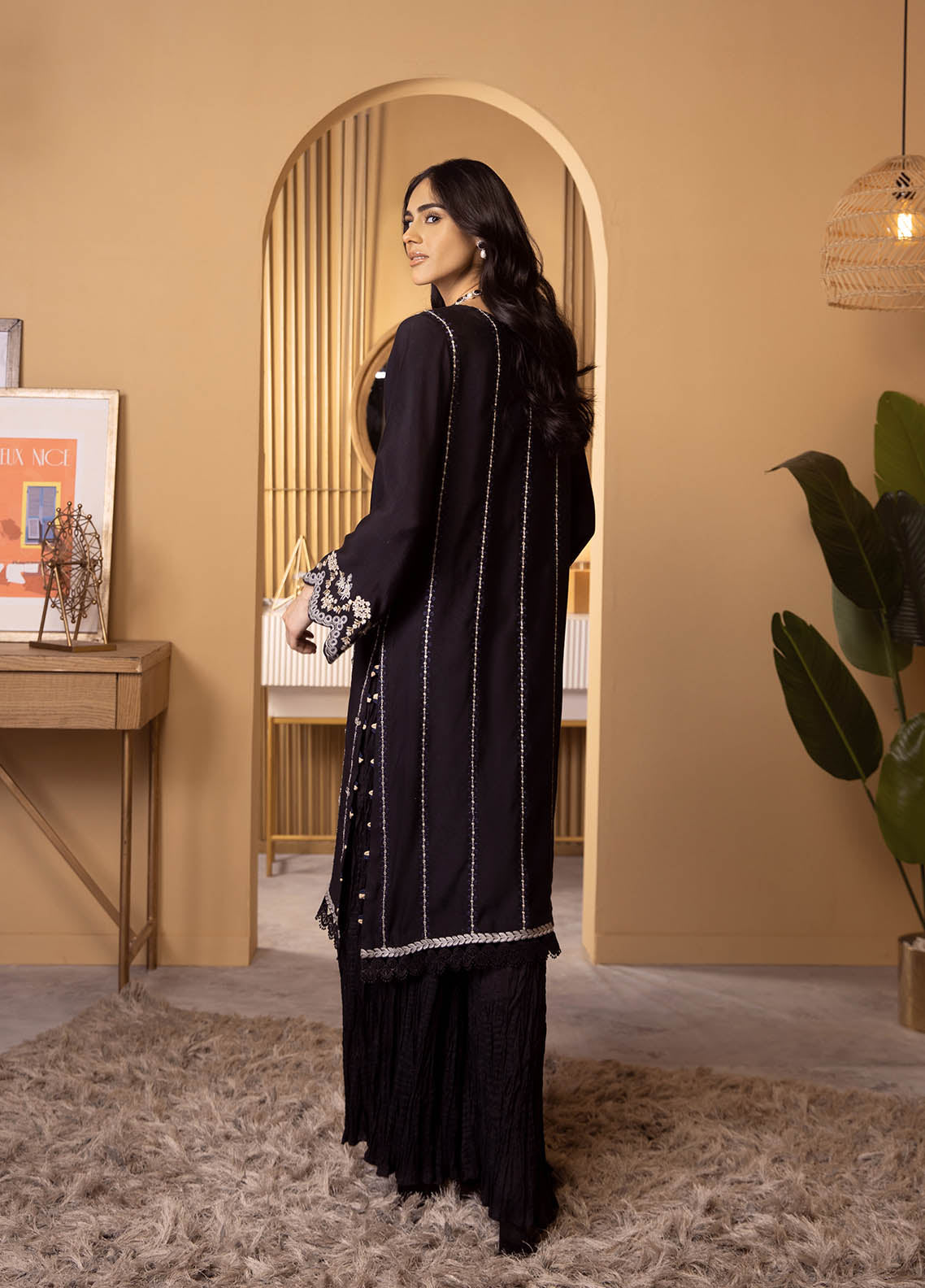 Dhanak Luxury Pret Cotton Silk 2 Piece Suit DA-2117 BLACK