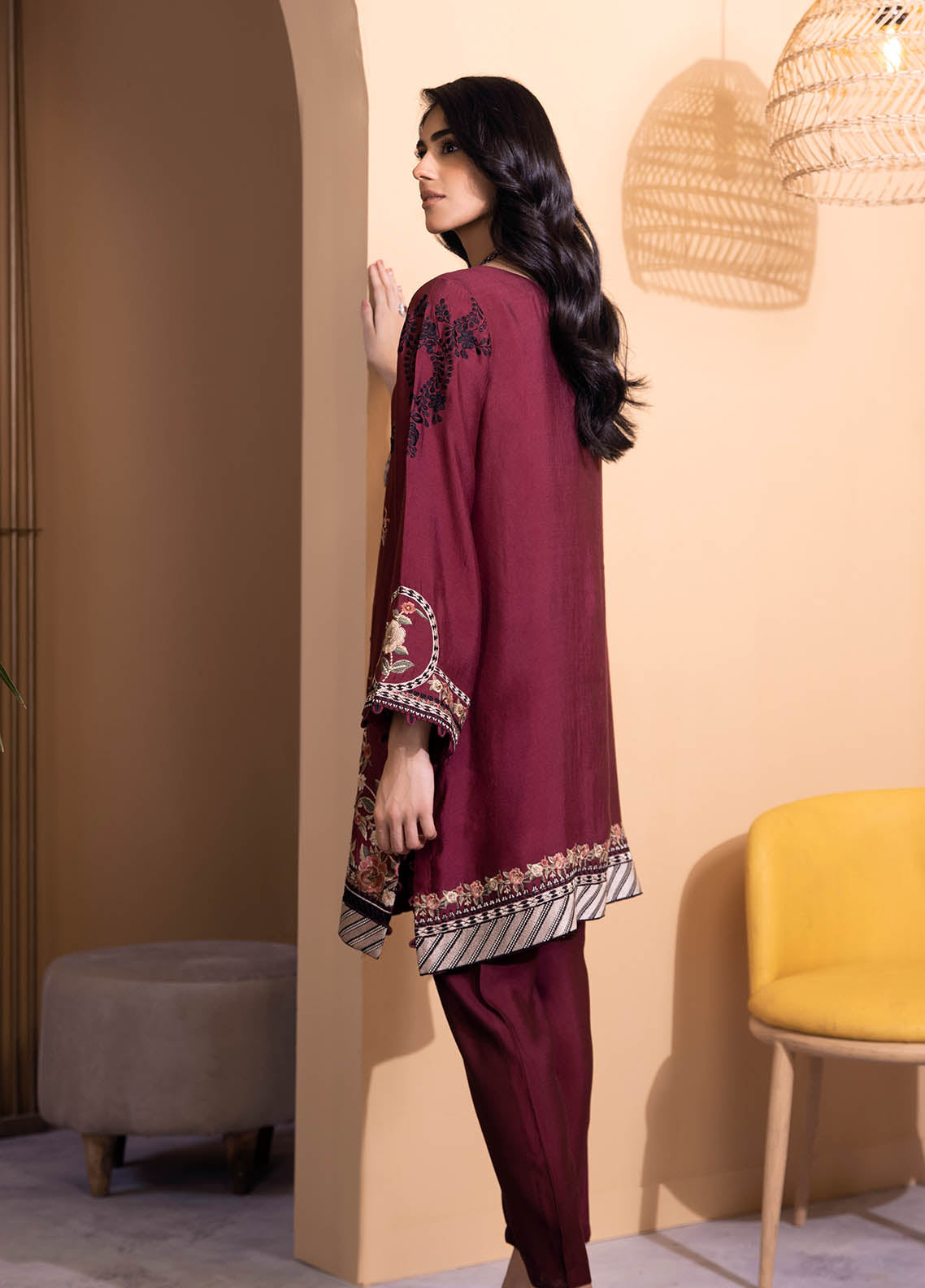 Dhanak Luxury Pret Cotton Silk 2 Piece Suit DA-2115 PLUM