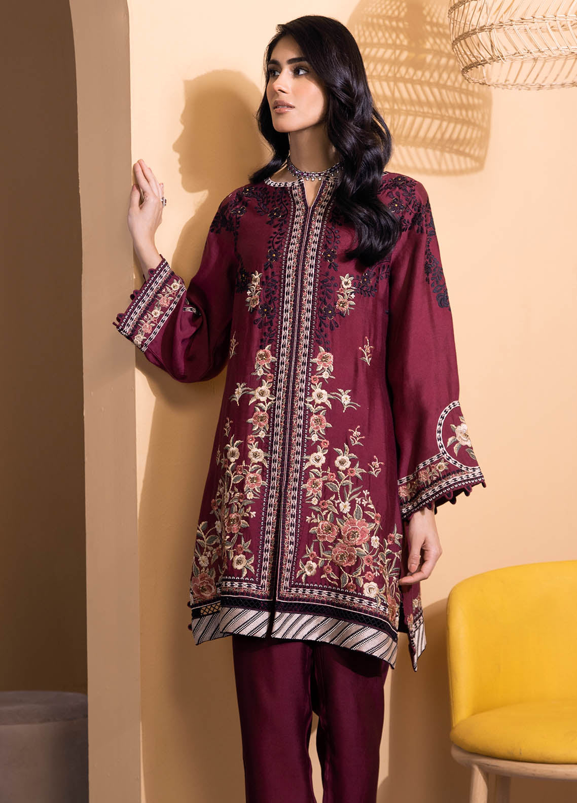 Dhanak Luxury Pret Cotton Silk 2 Piece Suit DA-2115 PLUM