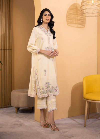 Dhanak Luxury Pret Cotton Silk 2 Piece Suit DA-2123 LEMON