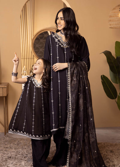 Dhanak Luxury Pret Cotton Silk 2 Piece Suit DK-0143 BLACK