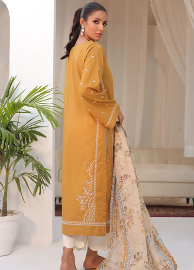 Dhanak Casual Pret Embroidered Lawn 2 Piece Dress DC-2150 MUSTARD