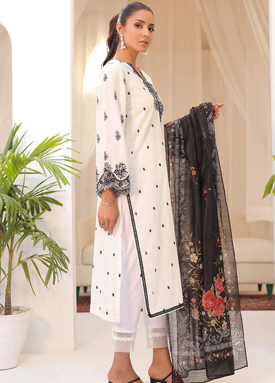 Dhanak Casual Pret Embroidered Lawn 2 Piece Dress DC-2151 WHITE