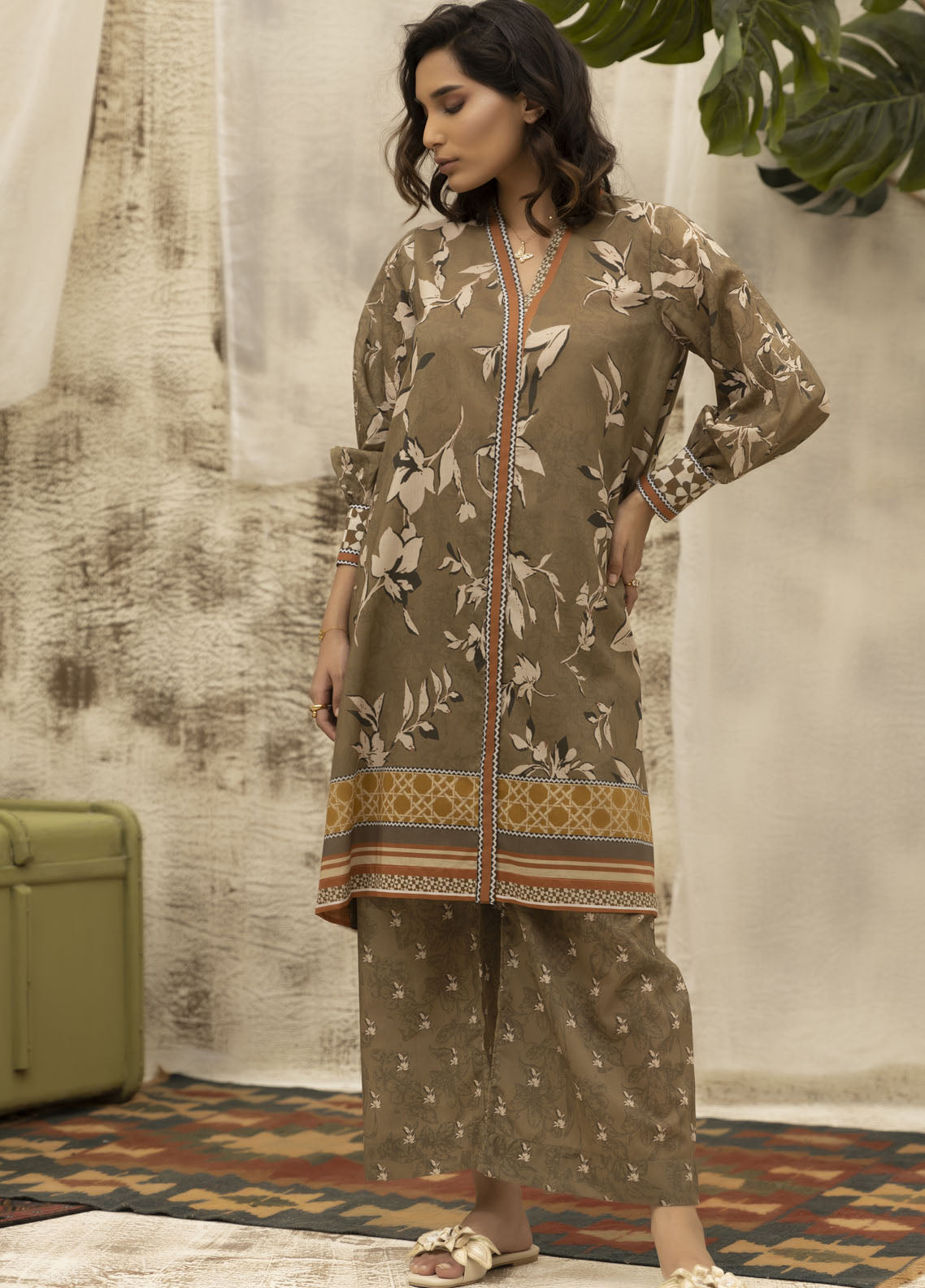 Dhanak Casual Pret Printed Lawn 2 Piece Suit DC-2130 GREEN