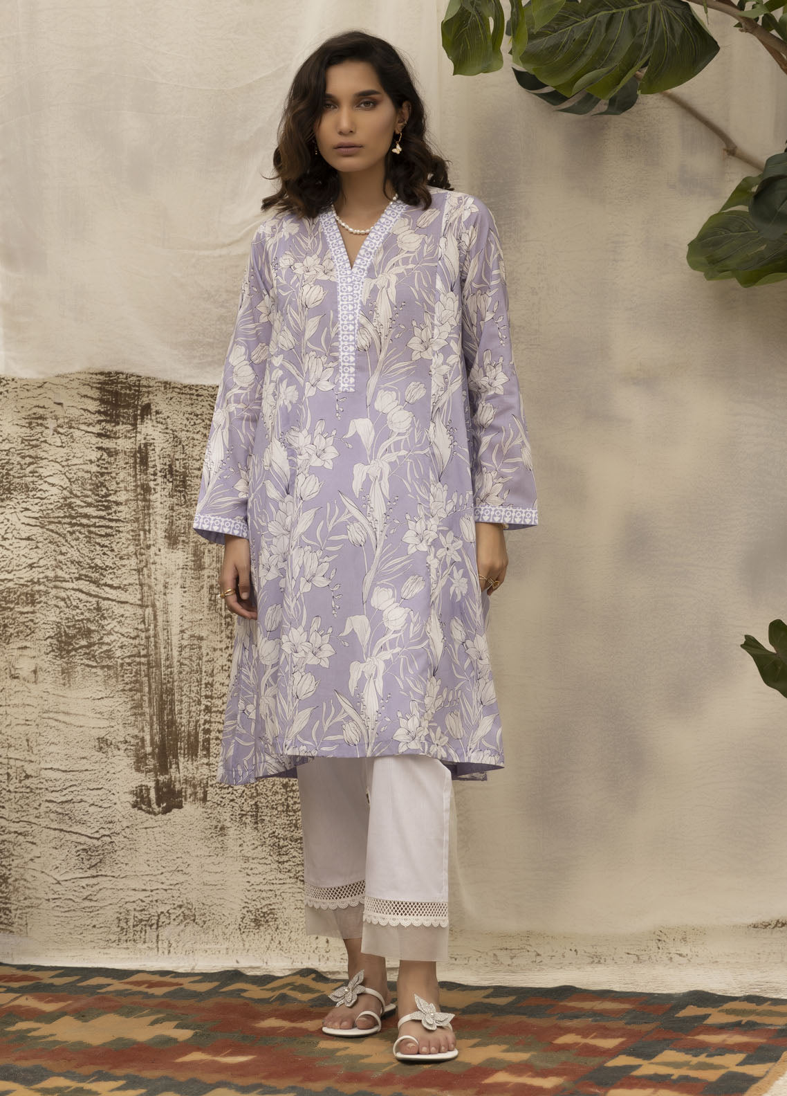 Dhanak Casual Pret Printed Lawn Shirt DC-0476 PURPLE