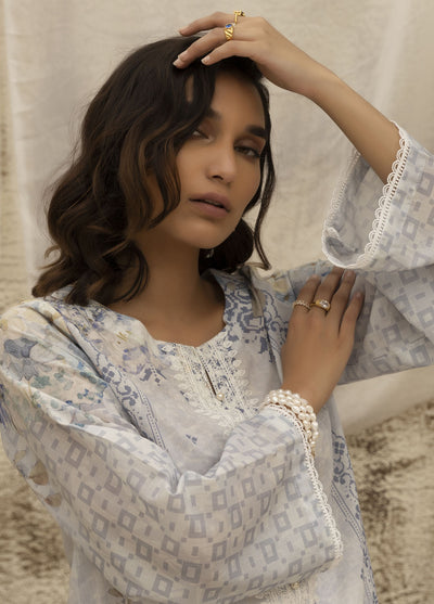 Dhanak Casual Pret Embroidered Lawn Shirt DC-0482 L-GREY