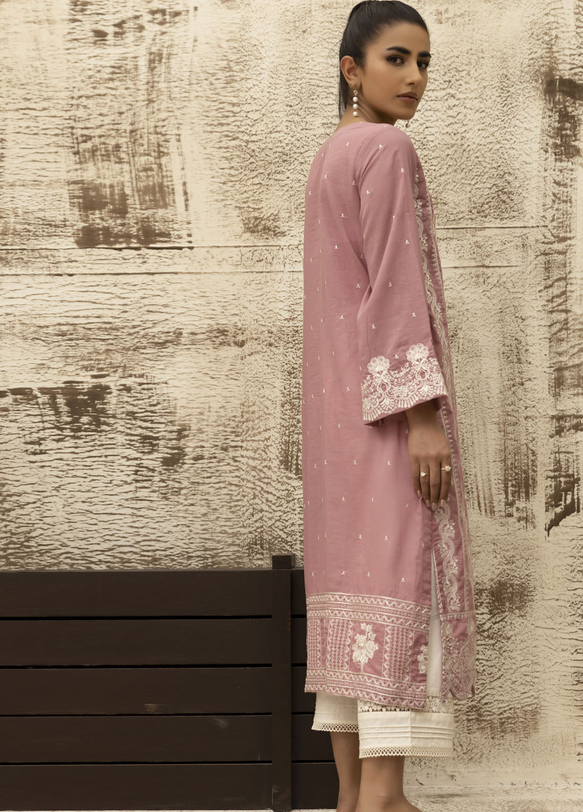 Dhanak Casual Pret Embroidered Lawn Shirt DC-0474 PINK