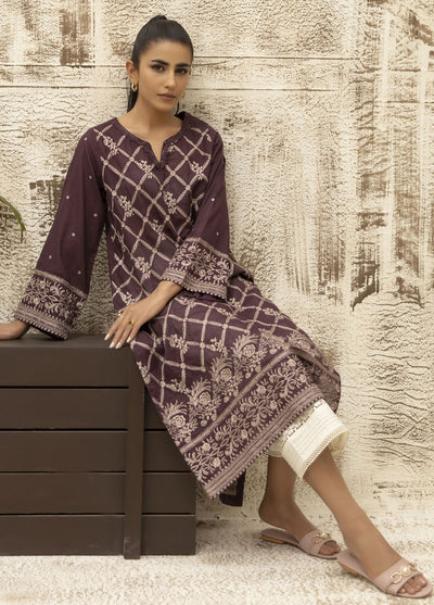 Dhanak Casual Pret Embroidered Lawn Shirt DC-0472 PURPLE