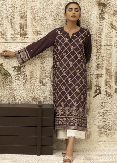 Dhanak Casual Pret Embroidered Lawn Shirt DC-0472 PURPLE