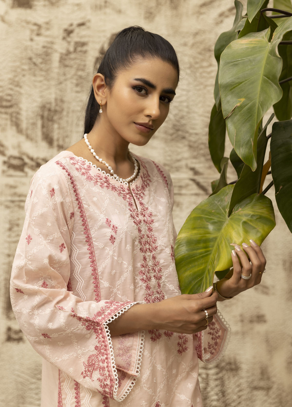 Dhanak Casual Pret Embroidered Lawn Shirt DC-0466 PINK