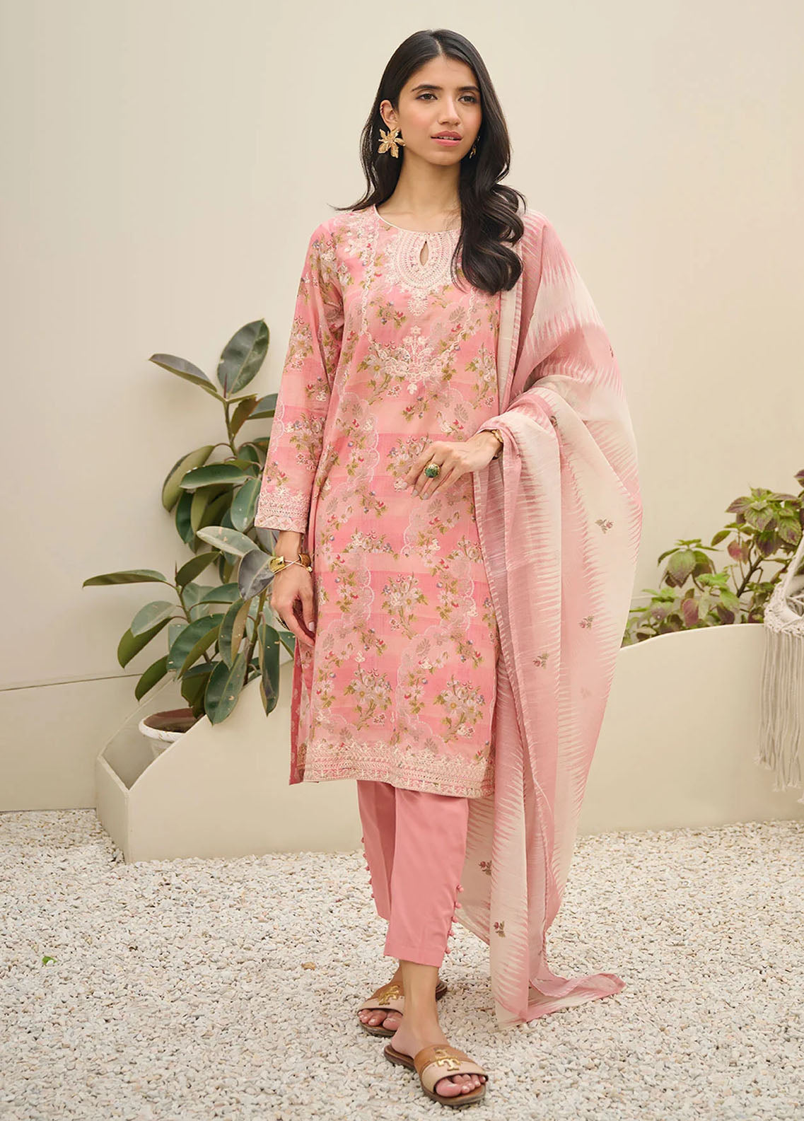 Dhanak Summer Basics Unstitched Collection 2023 DU-3141 PEACH