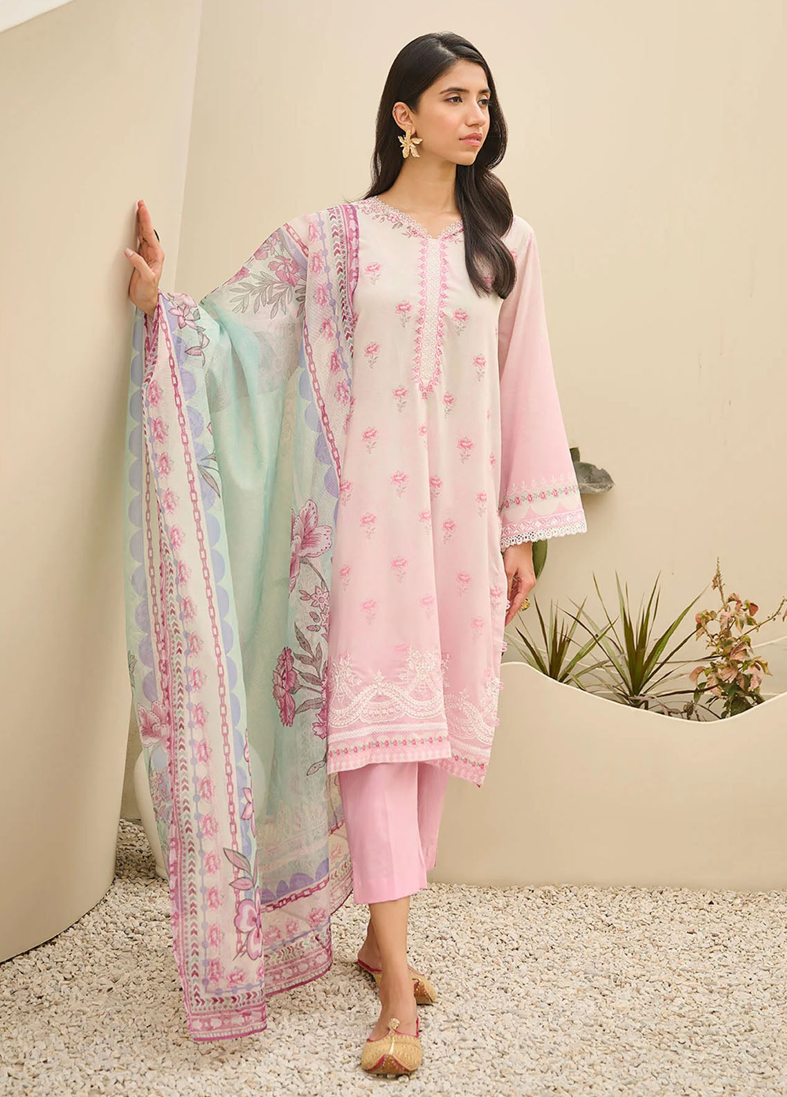 Dhanak Summer Basics Unstitched Collection 2023 DU-3143 PINK