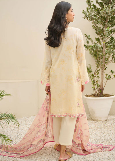 Dhanak Summer Basics Unstitched Collection 2023 DU-3145 CREAM-YELLOW