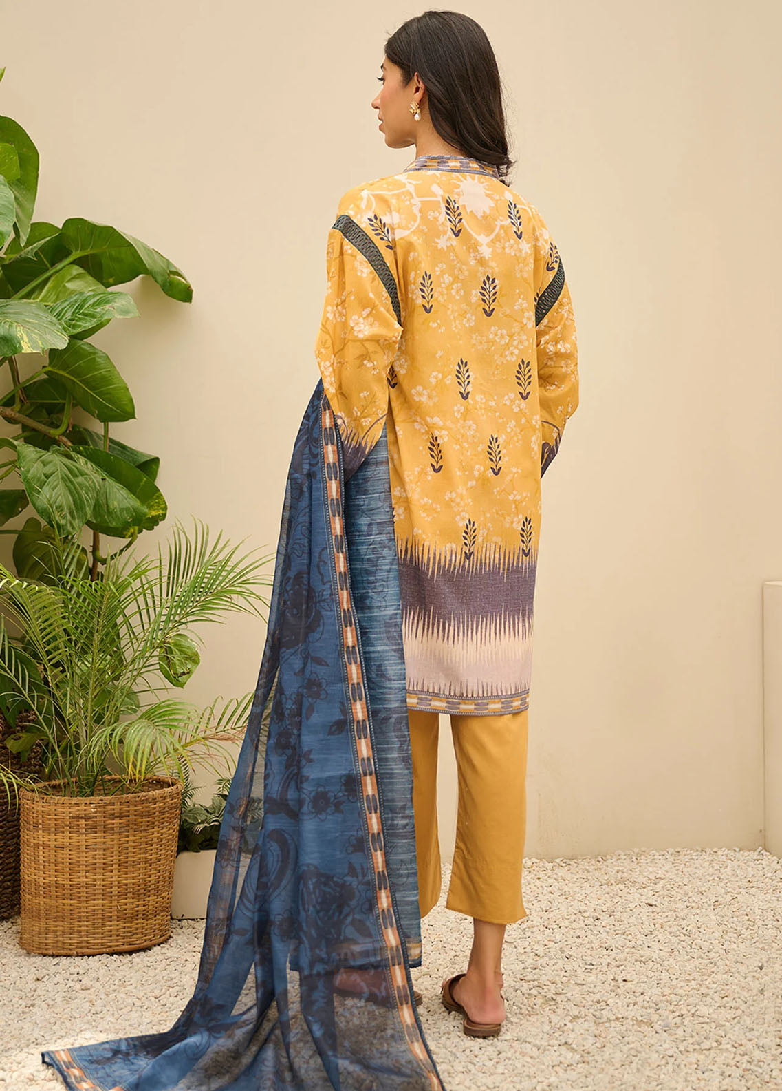 Dhanak Summer Basics Unstitched Collection 2023 DU-3148 MUSTARD