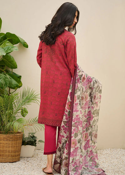 Dhanak Summer Basics Unstitched Collection 2023 DU-3152 REDISH-PLUM