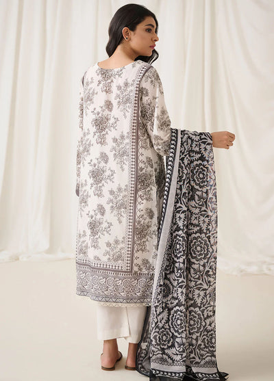 Dhanak Unstitched Monochrome Collection 2023 DU-3153 OFF-WHITE