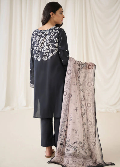 Dhanak Unstitched Monochrome Collection 2023 DU-3157 BLACK