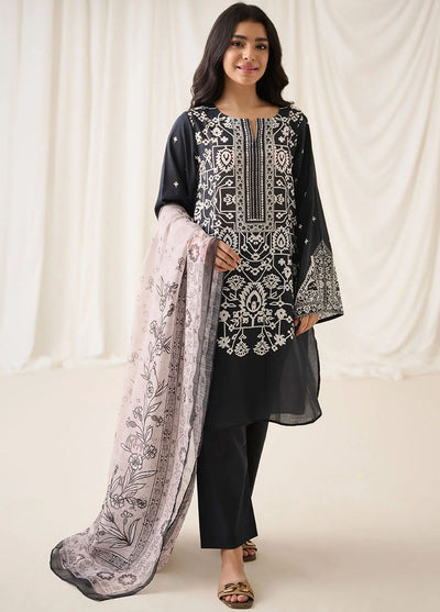 Dhanak Unstitched Monochrome Collection 2023 DU-3157 BLACK