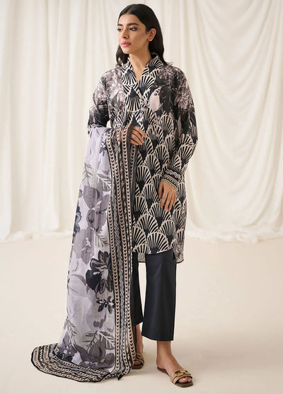 Dhanak Unstitched Monochrome Collection 2023 DU-3158 BLACK