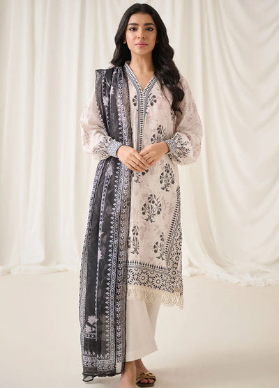 Dhanak Unstitched Monochrome Collection 2023 DU-3164 OFF-WHITE