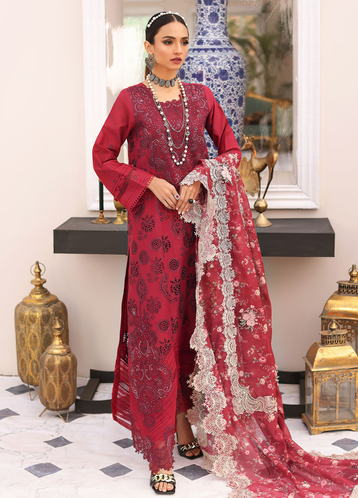 Elaf Festive Chikankari Lawn Collection ELC-02B