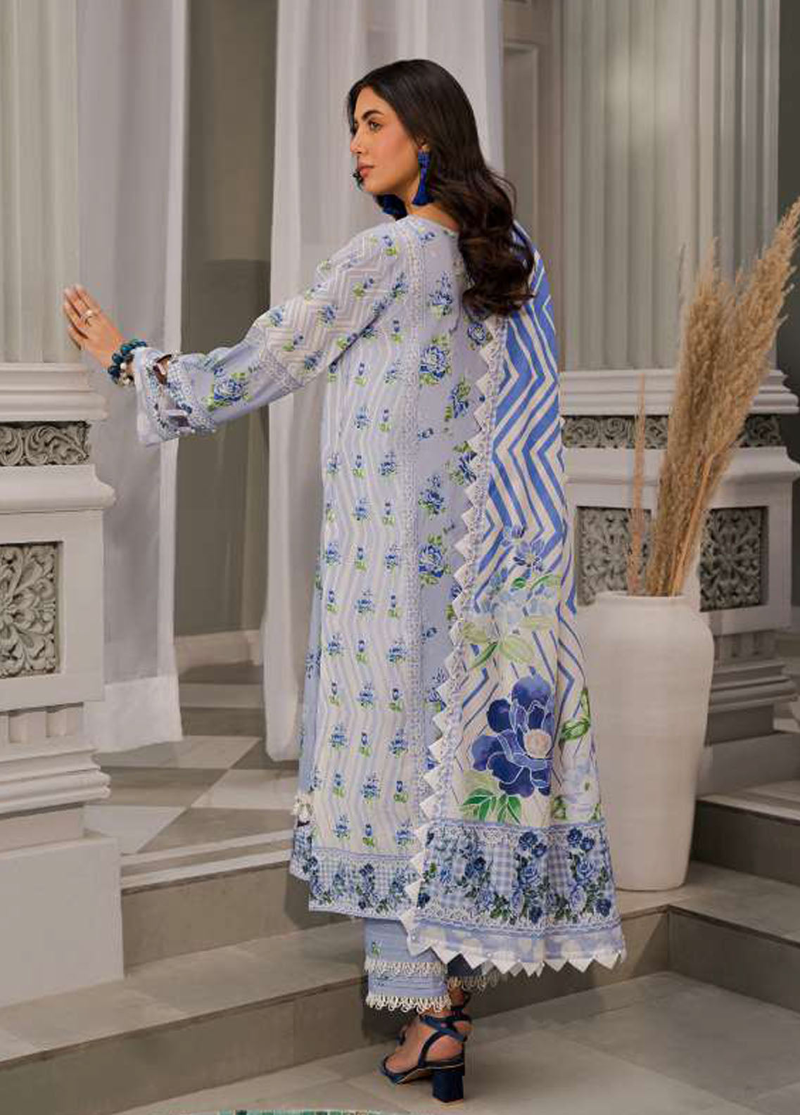 Elaf Embroidered Lawn Suits Unstitched 3 Piece EF23L EPP-04A - Summer Collection