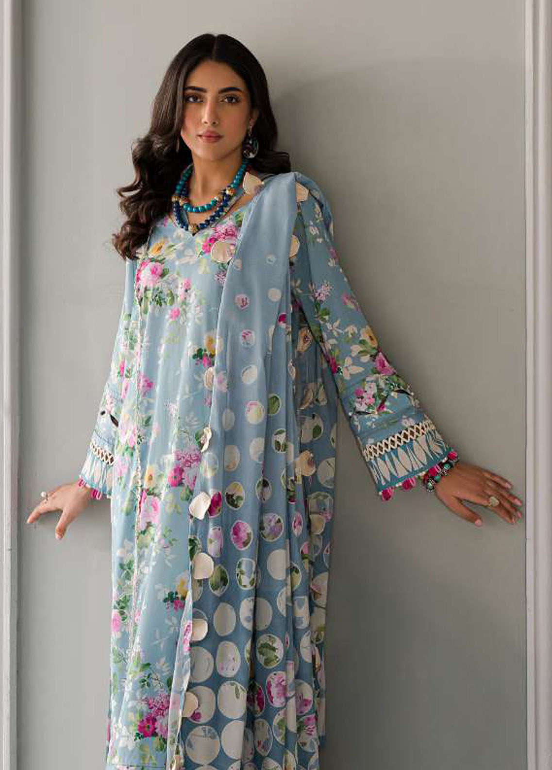 Elaf Embroidered Lawn Suits Unstitched 3 Piece EF23L EPP-05B - Summer Collection